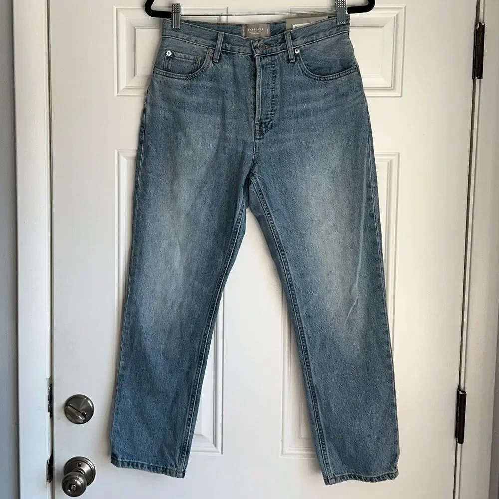 NWT EVERLANE‎ The '90s Cheeky Straight Jean Vintage Sunbleached Blue size 27